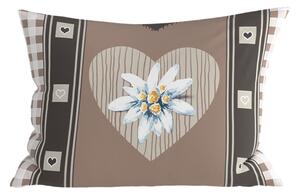 Fata de perna din amestec de bumbac HEART RETRO POLY 50x70 cm, maro