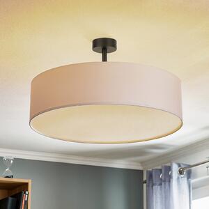 TK Lighting Plafonieră Rondo cu distanță, albă Ø 60cm, reglabil, Alb, dormitor, Țesătură / Textil, Modern