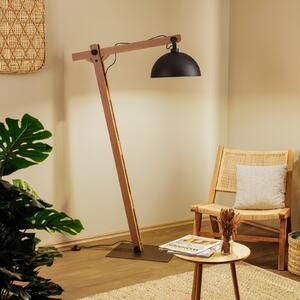 Envostar Lampadar Stort cu structură din lemn, Negru, Camera de zi / sufragerie, Metal, Casă de țară / Rustic, Arc în picioare