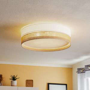 TK Lighting Plachetă plafonieră Linobianco, Ø 60 cm, reglabil, Bej, Camera de zi / sufragerie, Țesătură / Textil, Modern