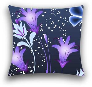Husa pentru perna din microfibra VIOLET BUTTERFLY 45x45 cm, albastru inchis