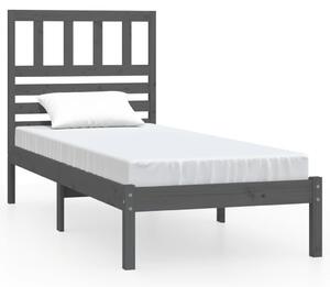 Cadru de pat, gri, 90x200 cm, lemn masiv de pin