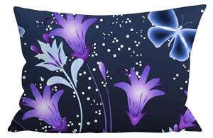 Husa pentru perna din microfibra VIOLET BUTTERFLY 50x70 cm, albastru inchis