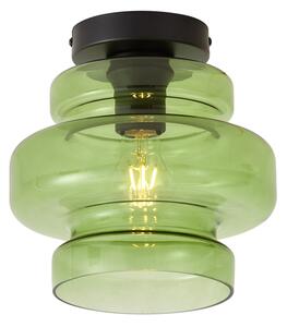 Plafonieră retro neagră cu sticlă verde - Denise