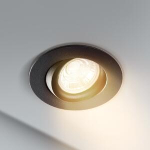 Heitronic Spot LED încastrat tavan DL6809, rotund, negru, reglabil, Negru, Hol, Metal, Modern, Corpuri de iluminat încastrate rotunde