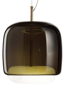 Vistosi Lampă susp. Jube SP P cu abajur dublu, verde/alb, reglabil, Verde, Camera de zi / sufragerie, Sticlă, Vintage