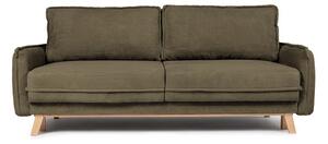 Canapea verde extensibilă cu tapițerie din catifea reiată 218 cm Tori – Bonami Selection