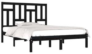 Cadru de pat Super King, negru, 180x200 cm, lemn masiv de pin