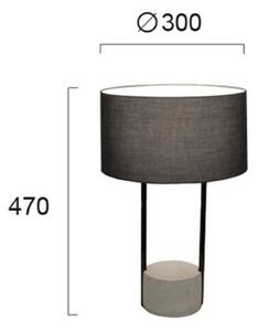 Viokef Lampă de masă Allegro cu abajur textil, gri, Gri, Camera de zi / sufragerie, Beton, Modern