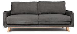 Canapea gri extensibilă cu tapițerie din catifea reiată 218 cm Tori – Bonami Selection