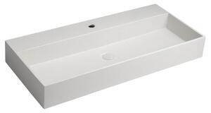 Sapho Sapho, Chiuveta din beton QUADRADO cu priza, 96x44 cm, gresie alba, AR467