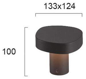 Viokef Lampă LED cu postament Onda, IP54, înălțime 10 cm, Negru, Metal, Modern