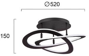 Viokef Plafonieră LED Charlie, Ø 52 cm, negru, Negru, Camera de zi / sufragerie, Metal, Modern