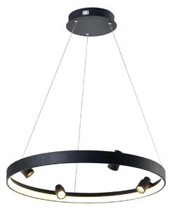 Viokef Denis LED suspendat, circular cu patru spoturi luminoase, Negru, Camera de zi / sufragerie, Metal, Modern