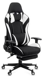 Scaun gaming PHANTOM, cotiere reglabile, suport lombar, Piele ecologica, Alb