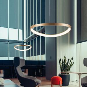 Viokef Lampă suspendată LED Loop, auriu, Ø 80 cm, Auriu / Alamă, Camera de zi / sufragerie, Metal, Modern