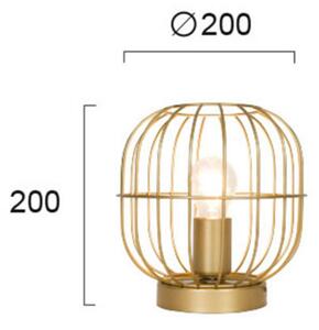 Viokef Lampă de masă Zenith formă colivie, auriu, Auriu / Alamă, Camera de zi / sufragerie, Metal, Modern