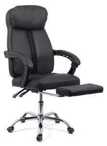 Scaun de birou ZENITH, suport pentru picioare, recliner 135 , Piele ecologica, Negru