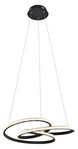 Viokef Lampă suspendată cu LED Berlin, negru, circular, Negru, Camera de zi / sufragerie, Metal, Modern