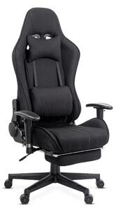 Scaun gaming PHANTOM, cotiere reglabile, suport lombar, Piele ecologica, Negru