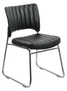 Scaun vizitator NOBLE, cadru cromat, piele ecologica, Negru