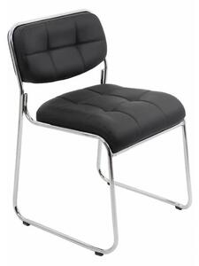 Scaun vizitator SIENA, stocabil, piele ecologica, Negru