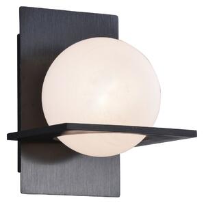 Lampă de perete Lucande, Kulka, reglabil, Negru, Camera de zi, Sticlă, Modern