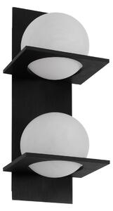 Lampă de perete Lucande, Kulka, reglabil, Negru, Camera de zi, Sticlă, Modern