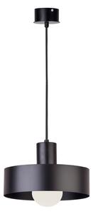 Viokef Lampă suspendată Norton, 1 bec, Ø 25 cm, reglabil, Negru, Camera de zi / sufragerie, Metal, Modern