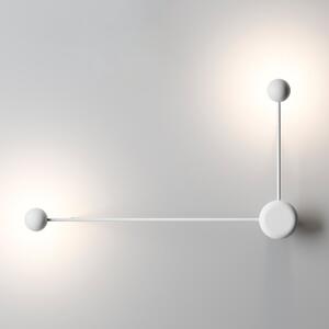 Vibia Pin - Aplică LED cu 2 becuri, albă, Alb, Camera de zi / sufragerie, Metal, Design