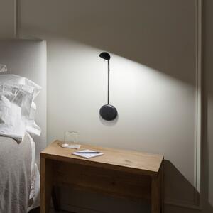 Vibia Pin 1680 Aplică de perete LED, 39 cm, negru, Negru, dormitor, Metal, Modern