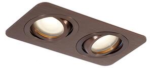 Spot încastrat rotunjit bronz închis GU10 50mm rotativ și înclinabil IP44 2 lumini - Alberto