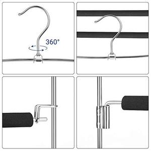Set de 3 umerase din metal, Songmics, Negru, 45x40x0.5 cm