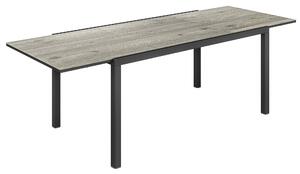 Outsunny Masă de Grădină Extensibilă de 160-240 cm pentru 6-8 Persoane Rectangulară din Oțel și Aluminiu, Efect Lemn | Aosom Romania