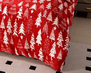 Lenjerie de pat microplush CHRISTMAS TREES rosu Dimensiune lenjerie de pat: 70 x 90 cm | 140 x 200 cm