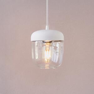UMAGE Acorn lampă suspendată alb/alamă, reglabil, Alb, Camera de zi / sufragerie, Sticlă, Design