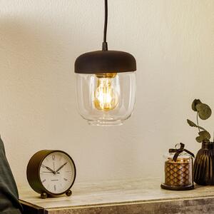 UMAGE Acorn lampă suspendată negru/alamă, reglabil, Negru, Camera de zi / sufragerie, Sticlă, Design