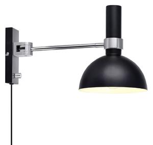 Lampă de perete Markslöjd, Larry, reglabil, Negru, Camera de zi, Metal, Modern
