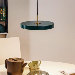 UMAGE lampă suspendată LED Asteria Mini verde închis/alamă Ø 31 cm, reglabil, Verde, Camera de zi / sufragerie, Metal, Design