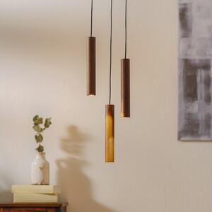 UMAGE Chimes Cluster 3 lampă susp. stejar închis, Lemn, Camera de zi / sufragerie, Lemn, Design