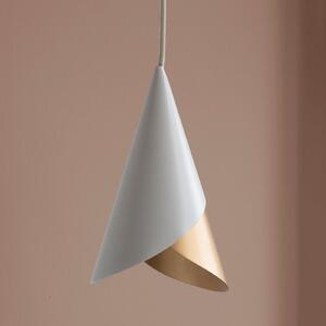 UMAGE Cornet lampă suspendată alb/alamă, reglabil, Alb, Camera de zi / sufragerie, Metal, Scandinavă