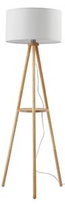 Lampadar Lindby, Adamio, Alb, Camera de zi, Țesătură / Textil, Casă de țară / Rustic