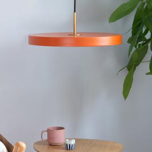 UMAGE Lampă suspendată LED Asteria Mini, portocaliu/alamă, Ø 31 cm, reglabil, Portocaliu, Camera de zi / sufragerie, Metal, Design