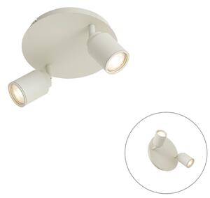 Spot modern de baie bej cu 2 lumini IP44 - Ducha