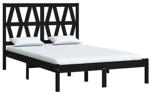 Cadru de pat, negru, 120x200 cm, lemn masiv de pin
