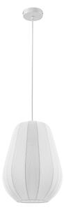 Lustră Pendul Lindby, Helin, reglabil, Alb, Sala de mese, Țesătură / Textil, Modern