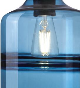 Westinghouse Lampă suspendată Soren, cilindru, safir, reglabil, Albastru, Camera de zi / sufragerie, Sticlă, Modern