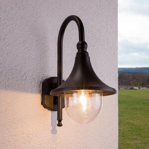 Lindby Aplică de exterior Daphne, negru, metal, E27, reglabil, Negru, Aluminiu, Modern