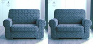 Set 2 huse elastice pentru fotolii, fara volanas, cu model Jacquard Cenusiu