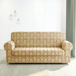 Husa elastica pentru canapea 3 locuri, fara volanas, model Jacquard, Bej